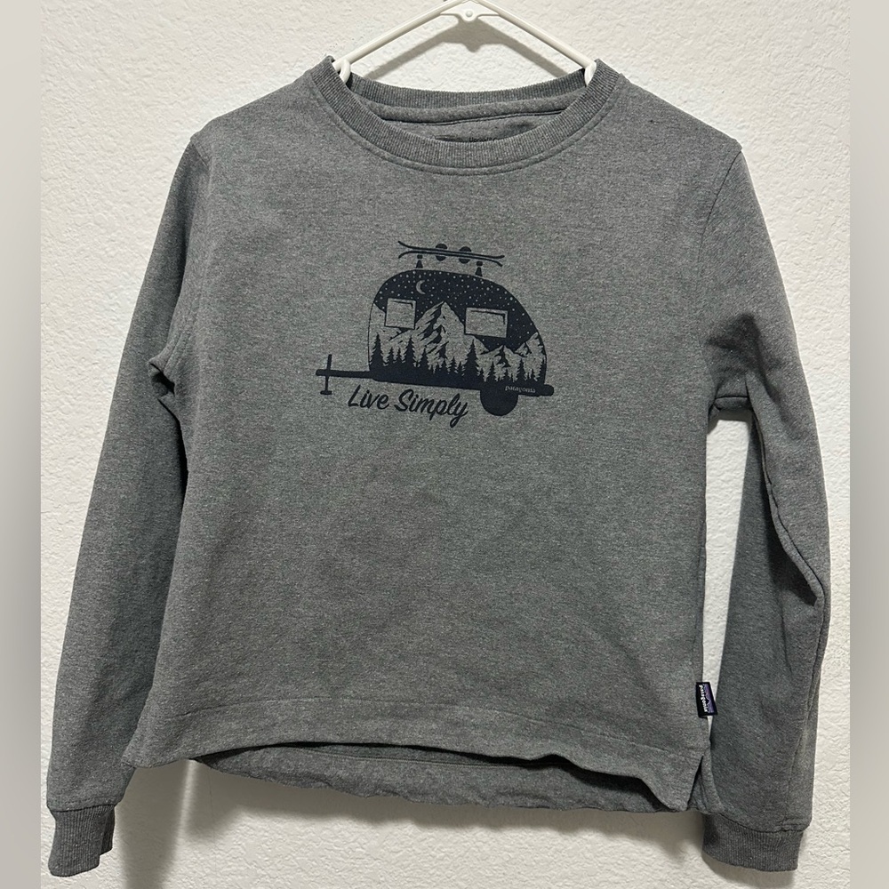 Patagonia Live Simply Uprisal Crewneck Gray Thick Sweatshirt size S